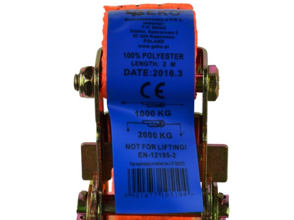 Rakományrögzítő spanifer 2m/2 Tonna 35mm racsnis kampós - Image 4