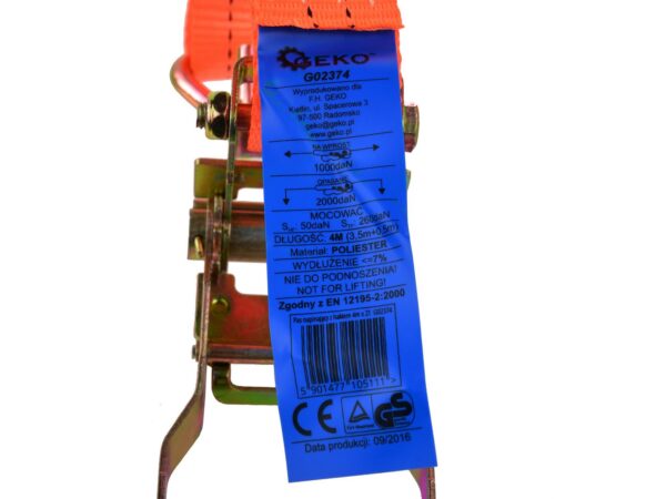Rakományrögzítő spanifer 4m/2 Tonna 35mm racsnis kampós - Image 4