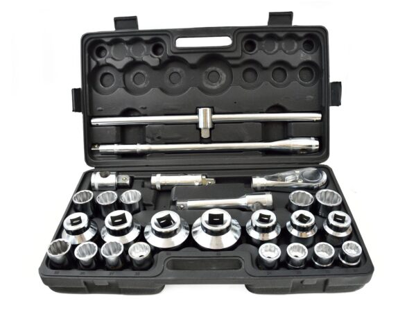 Dugókulcs készlet 26 részes 3/4" tizenkétszögű 21-65mm műanyag kofferben