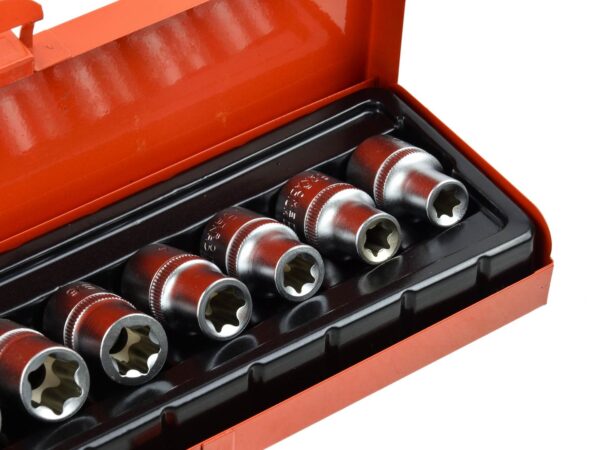 E-profil (E-Torx) Torx készlet 9 részes 1/2" fém dobozban - Image 3
