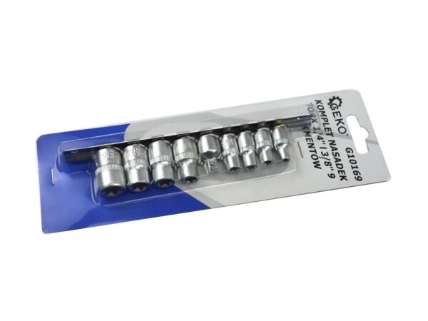 E-profil (E-Torx) Torx készlet 9 részes 1/4 és 3/8" - Image 5