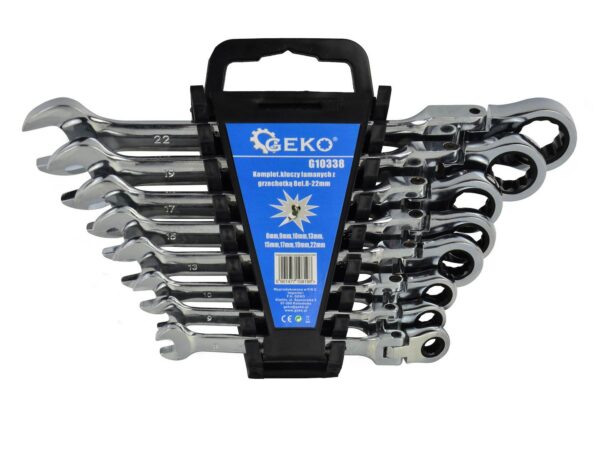 Csuklós racsnis csillagvilláskulcs készlet 8 részes 8-22mm