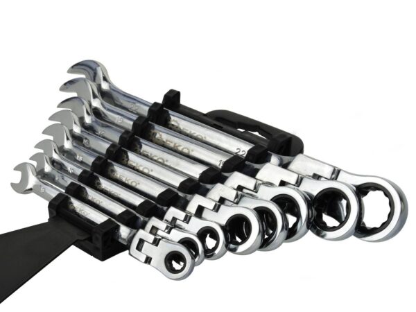 Csuklós racsnis csillagvilláskulcs készlet 8 részes 8-22mm - Image 2