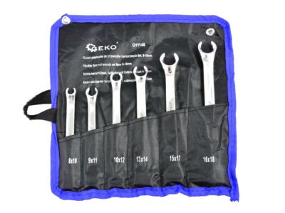 Csuklós, nyitott kulcskészlet 6r./8x10, 9x11,10x12, 12x14, 15x17, 16x18/