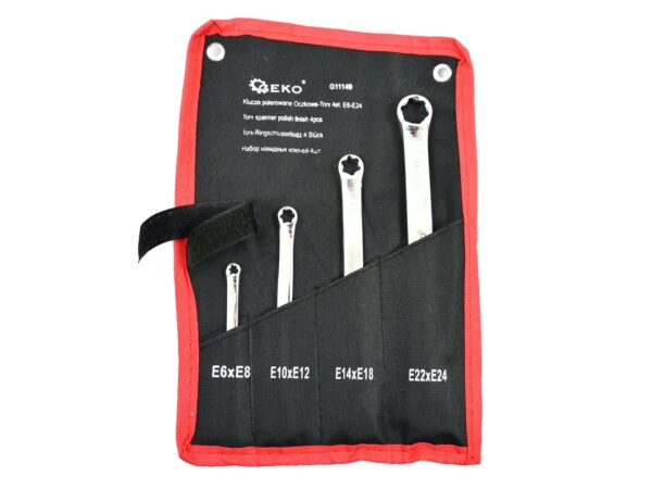 Csillagkulcs készlet 6r./TORX: E6xE8,E10xE12, E14xE18, E22xE24/