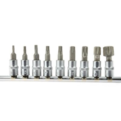 Torx bitfej készlet T10-60 1/4" CRV 9 részes