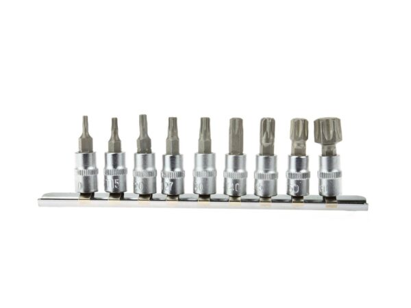 Torx bitfej készlet T10-60 1/4" CRV 9 részes