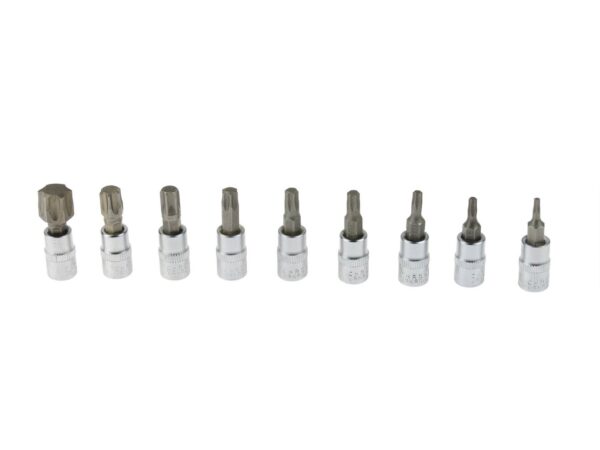 Torx bitfej készlet T10-60 1/4" CRV 9 részes - Image 2