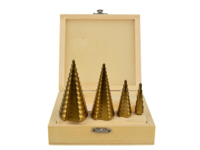 Lépcsős lemezfúró készlet 4 részes (4-12,4-20,4-32,4-39)