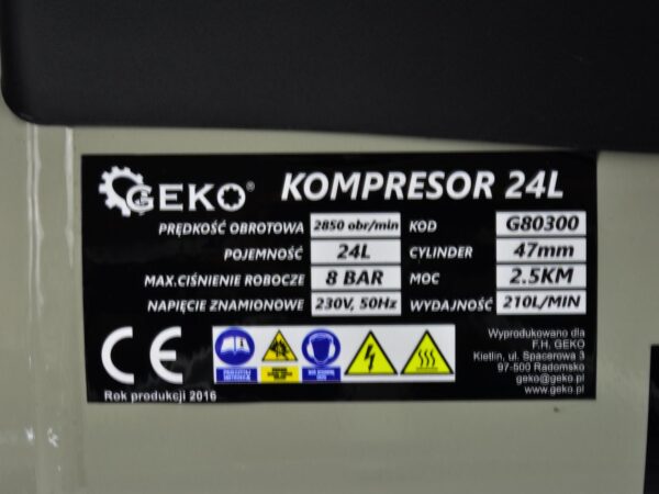 24L olajos kompresszor 230V - Tartós hobbi 130L/min - Image 7