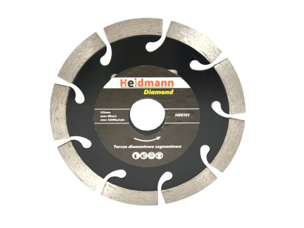 Heidmann szegmentált gyémánttárcsa 125x22.2x10mm / fekete /