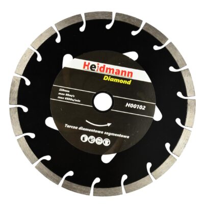 Heidmann szegmenses gyémánttárcsa 230x22.2x10mm fekete