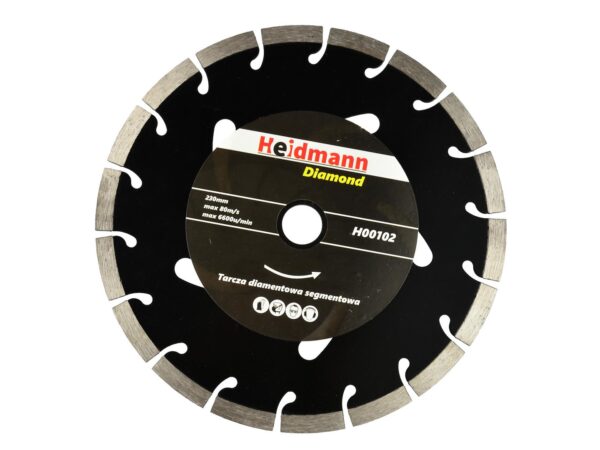 Heidmann szegmenses gyémánttárcsa 230x22.2x10mm fekete