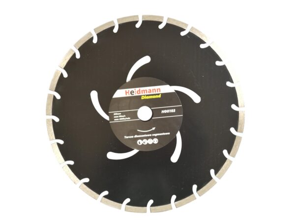 Heidmann szegmenses gyémánttárcsa 350x25.4x10mm fekete