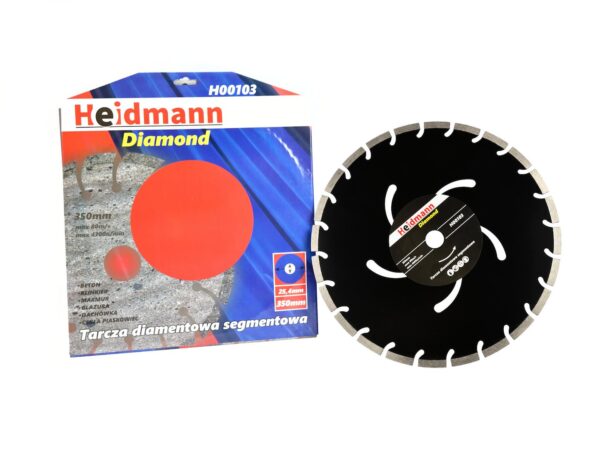 Heidmann szegmenses gyémánttárcsa 350x25.4x10mm fekete - Image 3
