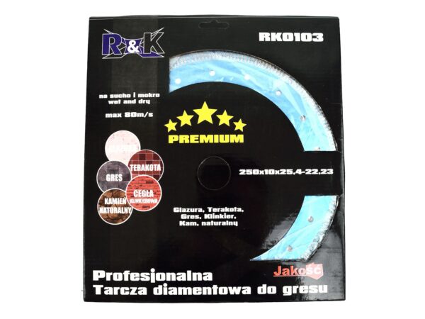 Gyémántkorong R&K PREMIUM 250mm 25,4-22,23 10mm - Image 7