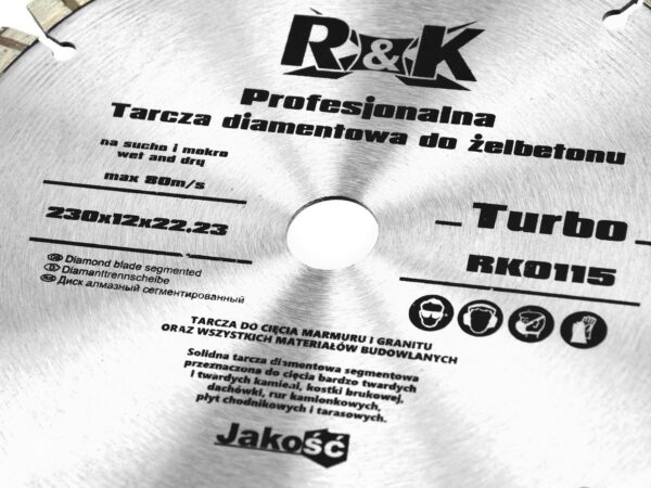 Gyémántkorong Turbo R&K 230mm 22.23 12mm - Image 4