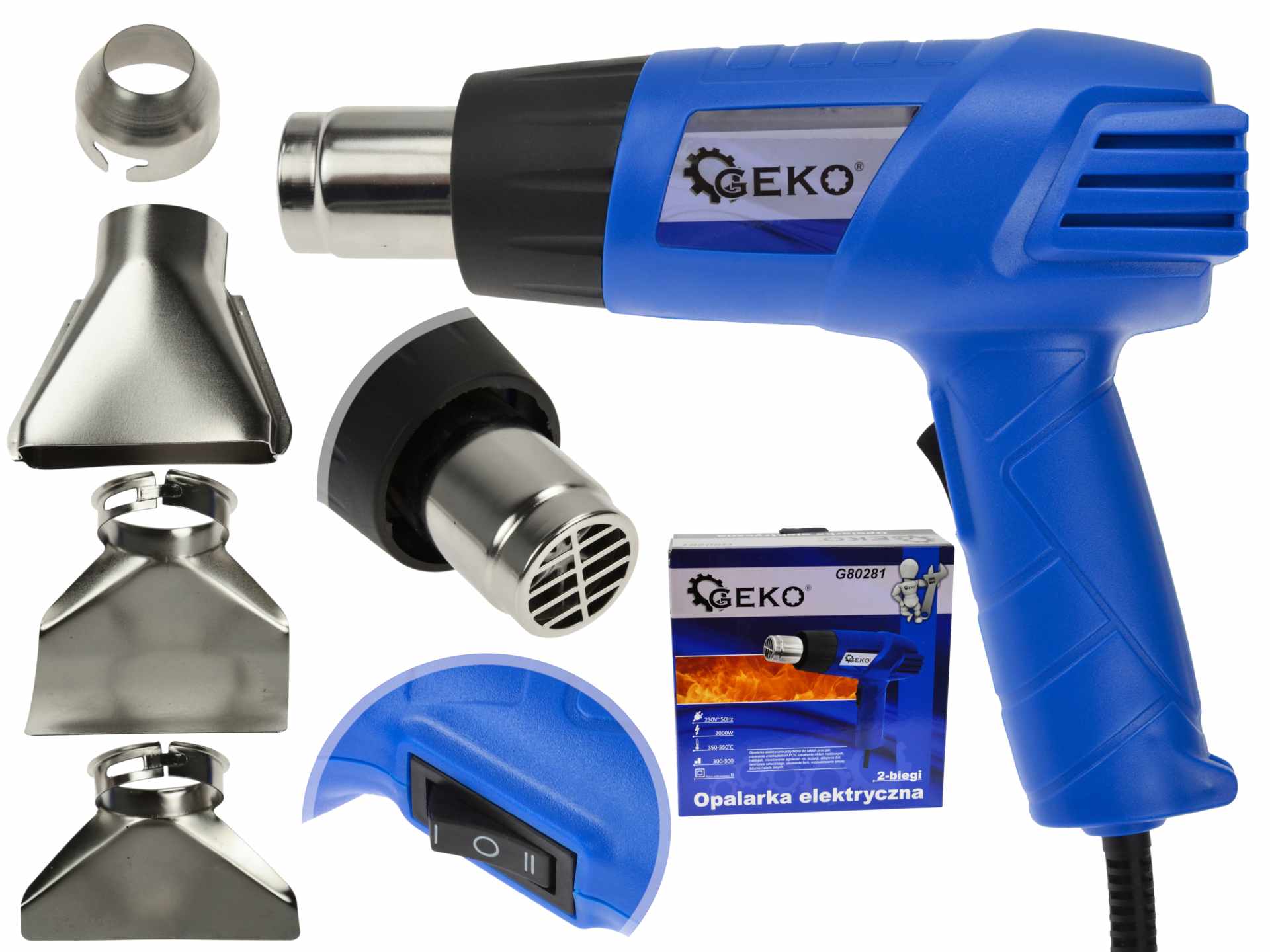 Hőlégfúvó elektromos 2000W + fúvókák - Image 9