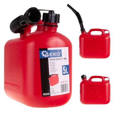 Benzineskanna műanyag + tölcsér 5L