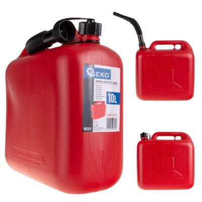 Benzineskanna műanyag + tölcsér 10L