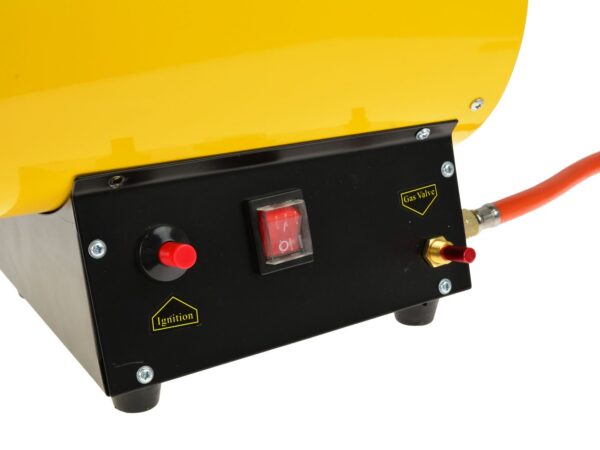 PB-gázos hőlégfúvó ventillátoros, 15kW tömlővel és gázreduktorral