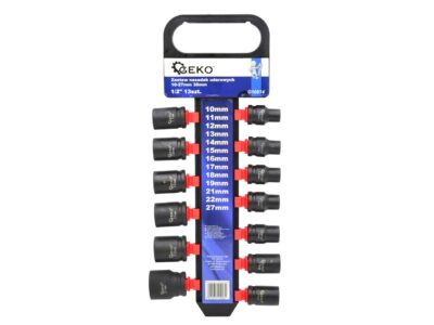 Ütközőaljzatok készlet 1/2 "10-27mm 38mm 13 darabos