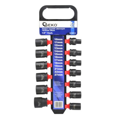 Ütközőaljzatok készlet 1/2 "10-27mm 38mm 13 darabos