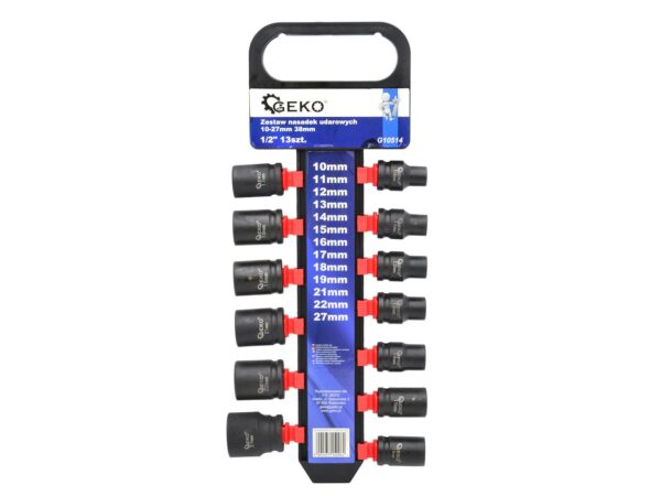 Ütközőaljzatok készlet 1/2 "10-27mm 38mm 13 darabos
