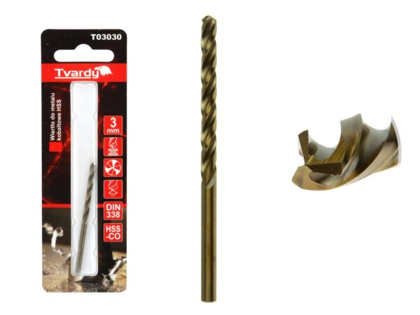 Fúrószár fémhez HSS M35 kobaltos 3mm