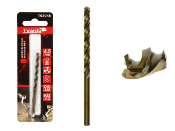 Fúrószár fémhez HSS M35 kobaltos 4.5mm