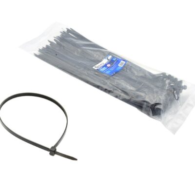 Fekete nylon kábelkötegelő 200x7.6 mm-es UV-álló 100db/csomag