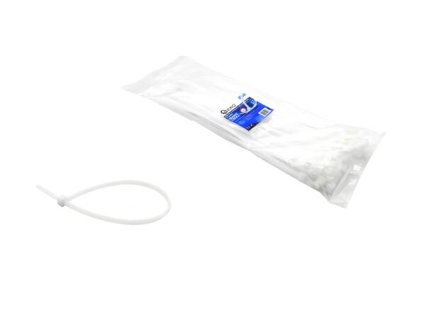 120x3.6 mm-es nylon kábelek, fehér színű, UV-szűrővel (100db)