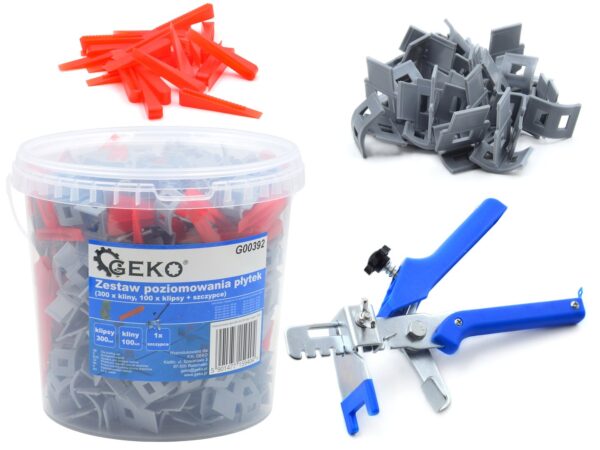 Csempekiegyenlítő készlet/Csempe szintező rendszer eszközök (300 db szorító/kapocs + 100 db ék + 1 d