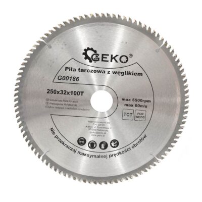 Vídia betétes körfűrészlap fához 250x32x100T + szűkítőgyűrű 25,4mm