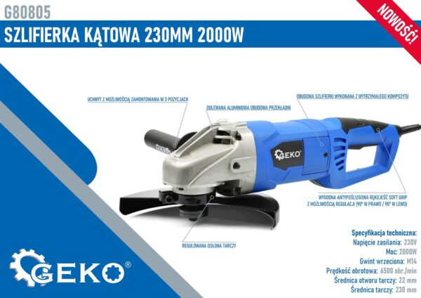 Sarokcsiszoló 230mm 2000W - Image 6