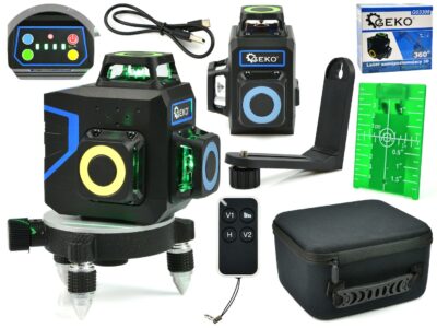 Önszintező lézer 3D 360-fok 12x zöld vonalak