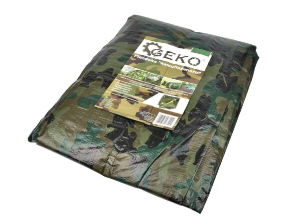 Terepmintás takaróponyva lefűzőlyukakkal 3.66x3m 100gr