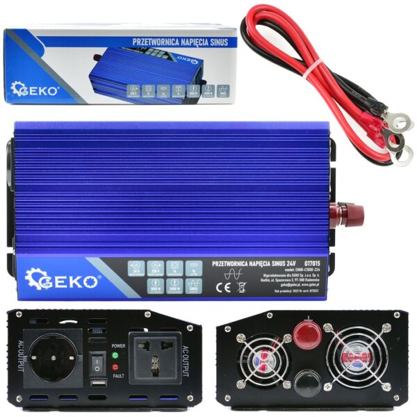 Tiszta színunos inverter áramátalakító 24V/230V 1000/2000W - Image 10