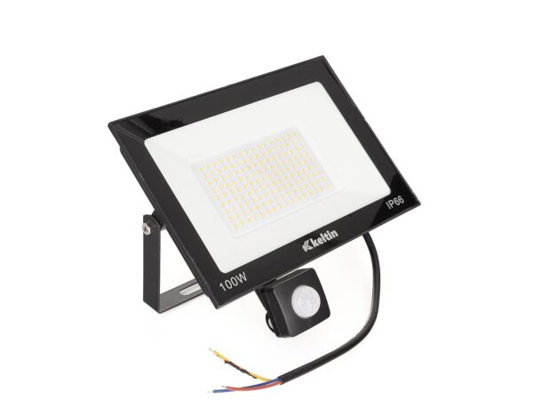100 W-os LED-es reflektor mozgásérzékelővel semleges fehér 4500K