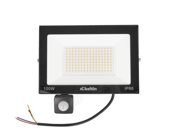 100 W-os LED-es reflektor mozgásérzékelővel meleg fehér szín 2700K - Image 2