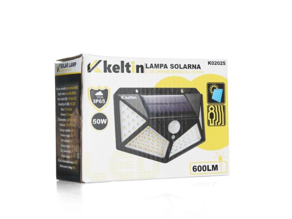 Napelemes lámpa alkonyat- és mozgásérzékelővel 50W (100LED reflektor) - Image 5
