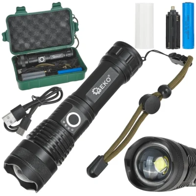 LED taktikai zseblámpa XHP50 15W 1800mAh 1500lm IPX8 (30)