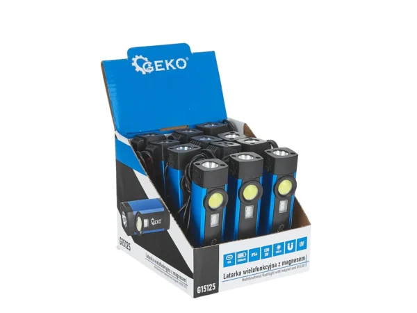 Multifunkciós zseblámpa mágnessel + UV LED COB 5W 2000mAh 300lm IP54 - kijelző doboz (12/96) - Image 3