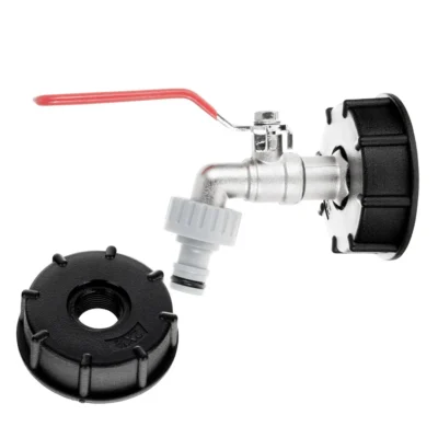 Készlet - IBC anya S60x6 + csap 1/2" GZ 3/4" kivezetéssel + bimbó a gyorscsatlakozáshoz - mauser (40)