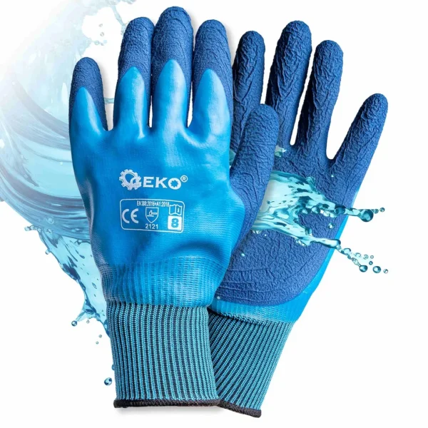 Vízálló munkakesztyű r. 8 /poliészter - latex/ (12/120) - Image 2