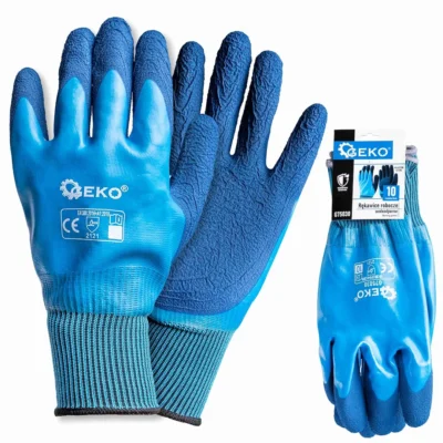 Vízálló munkakesztyű r. 10 /poliészter - latex/ (12/120)