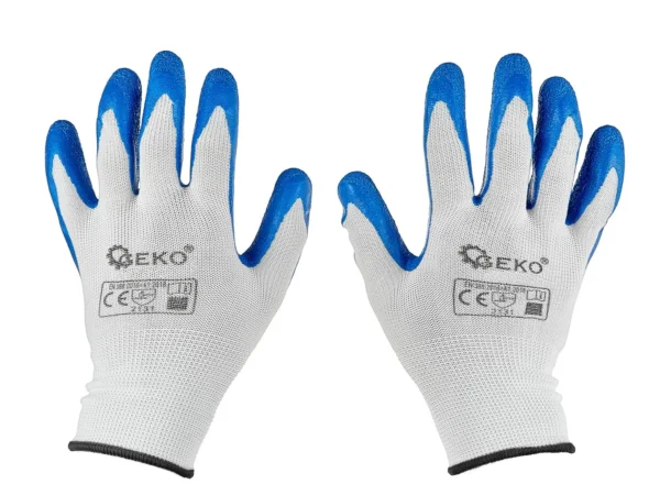 Védő poliészter kesztyű r. 10 /latex fehér és kék/ (12/240) - Image 2