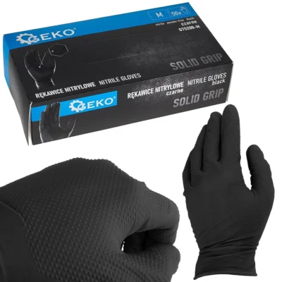 Nitril kesztyű SOLID GRIP 50db r. M fekete (10)