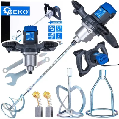 Elektromos keverő festékekhez és habarcshoz 1200W 2 sebességes kiegészítő keverővel (4)