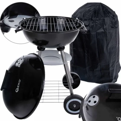 Kerek faszéngrill fedéllel és fedővel - rácsátmérő 39cm (1)